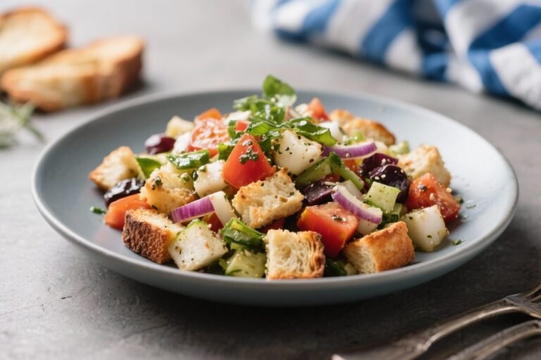 Traditional Greek Panzanella Salad – Bright, Fresh, and Satisfying