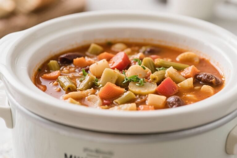 Classic Crockpot Minestrone Soup – Cozy, Hearty, and Easy