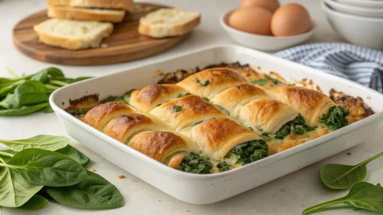 Vegetarian Spinach Crescent Roll Casserole: Weeknight Win