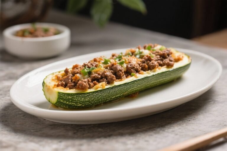Stuffed Zucchini Boats With Ground Beef – A Cozy, Weeknight Favorite