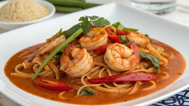 Thai Red Curry Shrimp & Noodles: Weeknight Heat, Takeout Who?