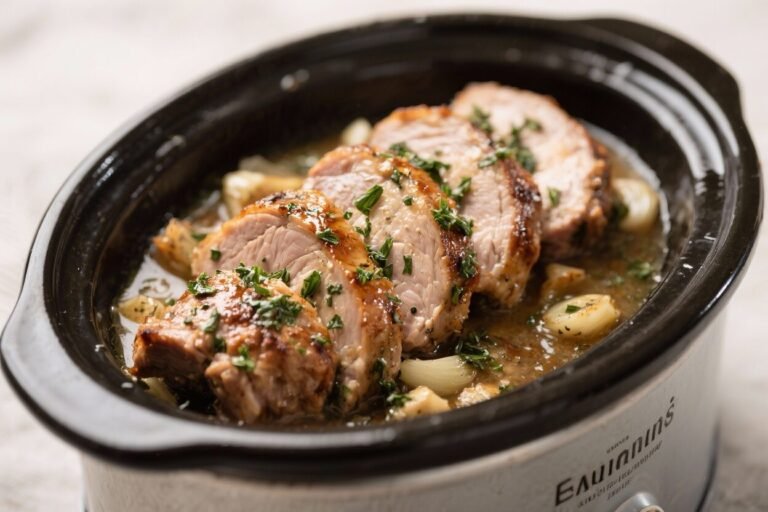 Slow Cooker Garlic Herb Pork Tenderloin – Tender, Juicy, and Easy