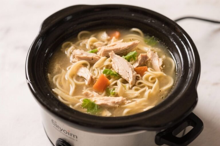 Crockpot Chicken Noodle Soup – Cozy, Hands-Off Comfort