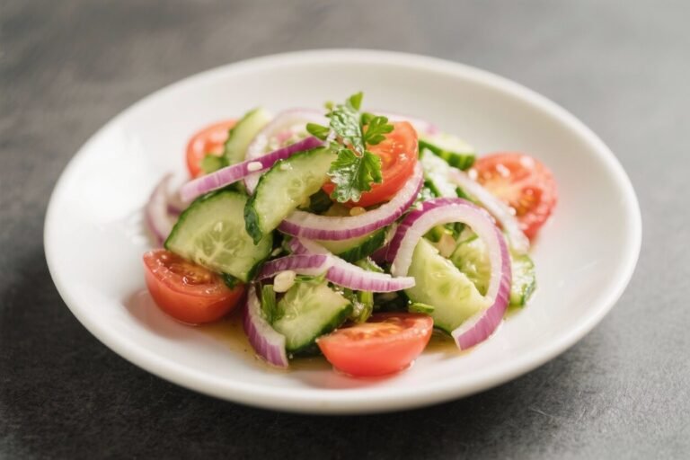 Refreshing Cucumber Tomato Onion Salad – Crisp, Juicy, and Ready in Minutes