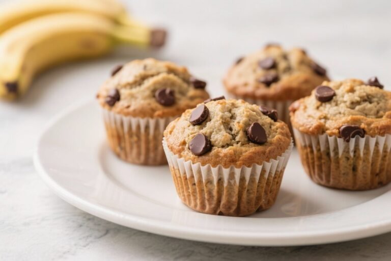 Healthy Banana Chocolate Chip Muffins – Light, Moist, and Naturally Sweet