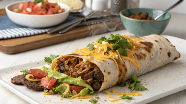 Beef Burrito with Cheese & Fresh Toppings: The Weeknight Win