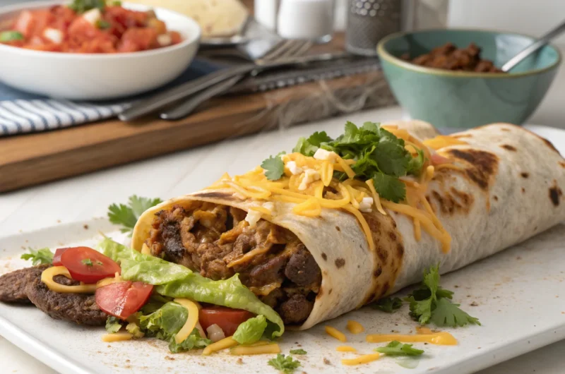 Beef Burrito with Cheese & Fresh Toppings: The Weeknight Win