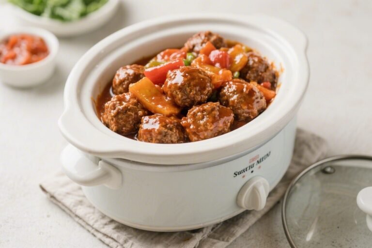 Crockpot Sweet and Sour Meatballs – Easy, Tangy, and Family-Friendly