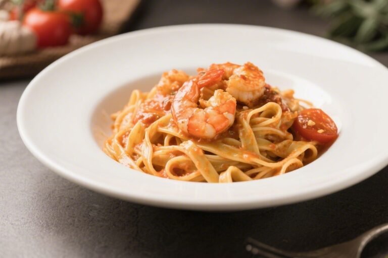 Creamy Tomato Shrimp Fettuccine – A Cozy, Weeknight-Friendly Pasta