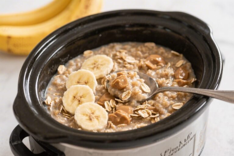 Slow Cooker Peanut Butter Banana Oatmeal – A Cozy, Hands-Off Breakfast