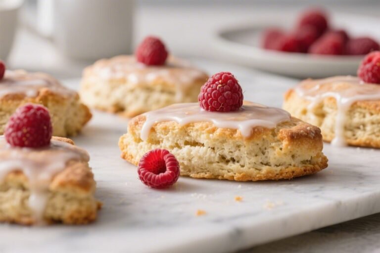 Glazed Raspberry Scones – Tender, Buttery, and Bright with Fresh Berries