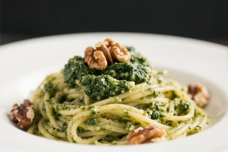 Spinach Walnut Pesto Pasta – Bright, Nutty, and Weeknight-Friendly