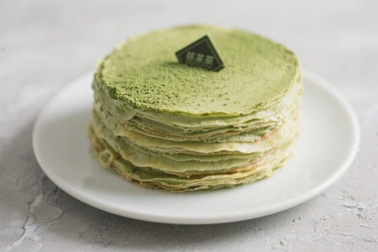 Matcha Mille Crepe Cake – Thin Layers, Creamy Filling, Stunning Slice